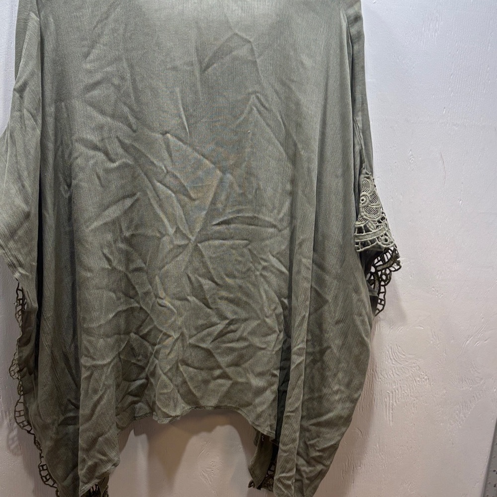 Sigrid Olive Green Lace Trim Tunic Top - Picture 7 of 8